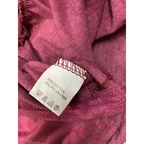 For G And PL Women's Small Burgundy V-Neck 3/4 Sleeve Fairy Peplum Tunic Top - Picture 4 of 8